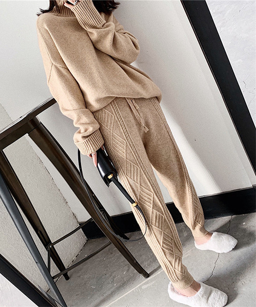 c.u.l（シーユーエル）の「ケーブルニットパンツ culw313（その他パンツ・レディース・グレー/ブラック/アイボリー/ベージュ・FREE）」の14枚目の写真