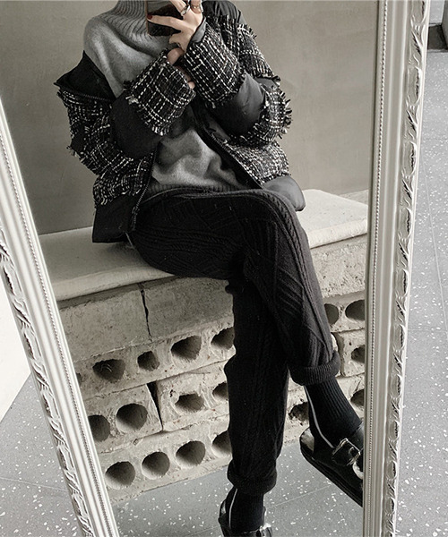 c.u.l（シーユーエル）の「ケーブルニットパンツ culw313（その他パンツ・レディース・グレー/ブラック/アイボリー/ベージュ・FREE）」の19枚目の写真