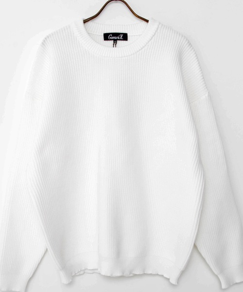 CavariA（キャバリア）の「『CavariA/キャバリア』5G畦編みクルーネックニットプルオーバー（ニット/セーター・メンズ・グレー/ピンク系その他/オフホワイト/ブラック/ベージュ・M/L）」の6枚目の写真