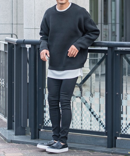 CavariA（キャバリア）の「『CavariA/キャバリア』5G畦編みクルーネックニットプルオーバー（ニット/セーター・メンズ・グレー/ピンク系その他/オフホワイト/ブラック/ベージュ・M/L）」の11枚目の写真