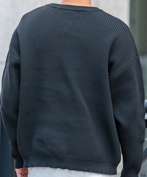 CavariA（キャバリア）の「『CavariA/キャバリア』5G畦編みクルーネックニットプルオーバー（ニット/セーター・メンズ・グレー/ピンク系その他/オフホワイト/ブラック/ベージュ・M/L）」の12枚目の写真