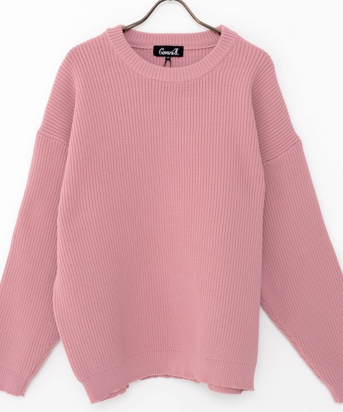 CavariA（キャバリア）の「『CavariA/キャバリア』5G畦編みクルーネックニットプルオーバー（ニット/セーター・メンズ・グレー/ピンク系その他/オフホワイト/ブラック/ベージュ・M/L）」の20枚目の写真