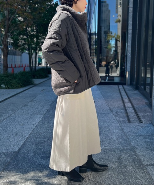 Chez toi(シェトワ)の「ボア×中綿スタンドネックジャケット(ダウンジャケット/コート・レディース・オフホワイト/ブラック/ベージュ・FREE)」の19枚目の写真