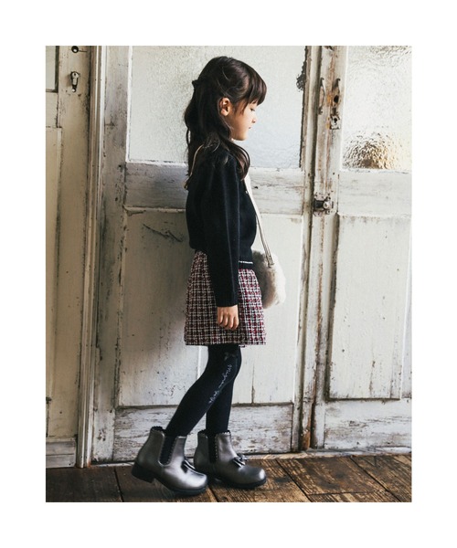 BeBe（ベベ）の「BeBe/ハートジャガード刺繍ニット(100~150cm)（ニット/セーター・キッズ・ブラック/オフホワイト・110/130/140/100/120/150）」の6枚目の写真