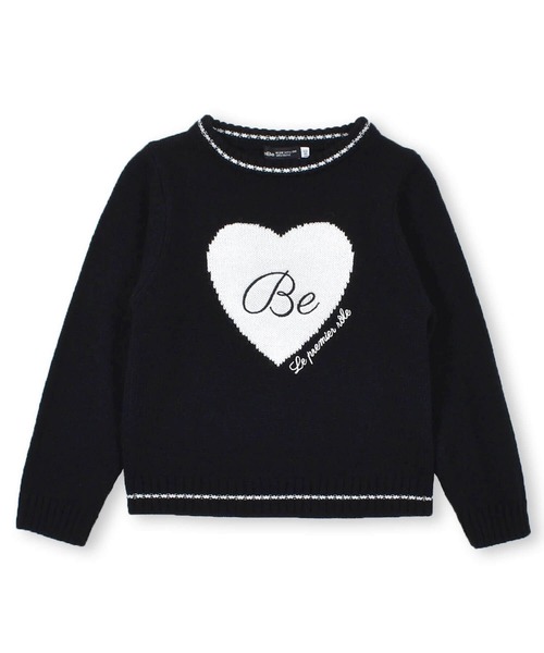 BeBe（ベベ）の「BeBe/ハートジャガード刺繍ニット(100~150cm)（ニット/セーター・キッズ・ブラック/オフホワイト・110/130/140/100/120/150）」の10枚目の写真