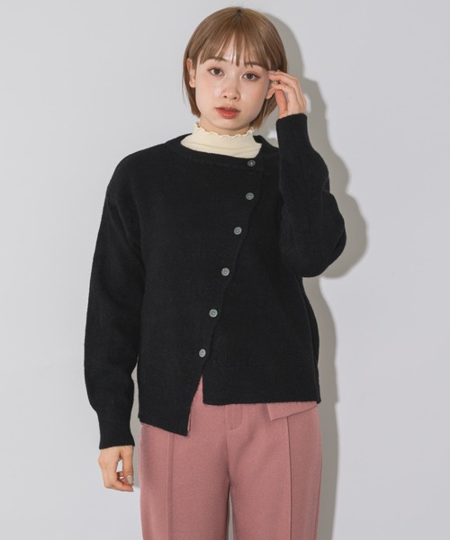 mebole(メボレ)の「斜めボタンカーディガン(カーディガン/ボレロ・レディース・アイボリー/ブラック/グレー/レッド/ベージュ・FREE)」の20枚目の写真