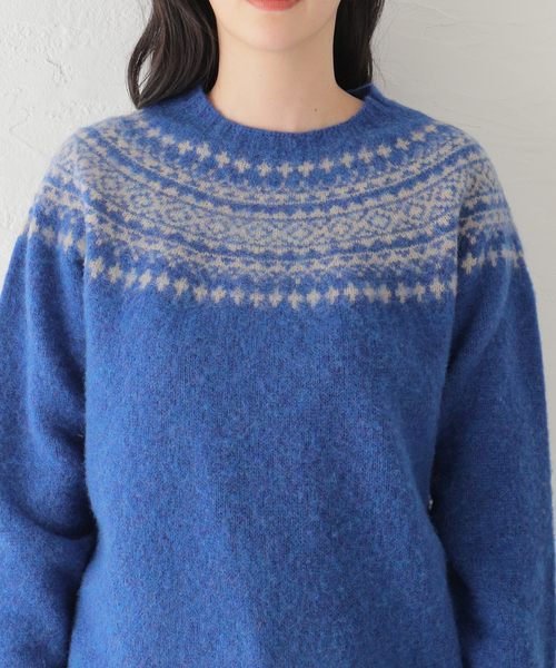 JOURNAL STANDARD(ジャーナルスタンダード)の「【JOHN TULLOCH/ジョンタロック】 SHETLAND WOOL NORDIC P/O KN:ニット(ニット/セーター・レディース・チャコールグレー/ブルー/イエロー・40)」の11枚目の写真