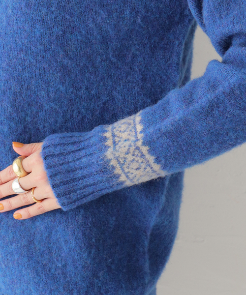 JOURNAL STANDARD(ジャーナルスタンダード)の「【JOHN TULLOCH/ジョンタロック】 SHETLAND WOOL NORDIC P/O KN:ニット(ニット/セーター・レディース・チャコールグレー/ブルー/イエロー・40)」の14枚目の写真