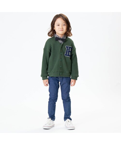 F.O.KIDS(エフオーキッズ)の「BIGワッフルフェルトAPカーディガン(カーディガン/ボレロ・キッズ・グリーン/アイボリー/ネイビー・110/130/140/100/120/95/90/80)」の4枚目の写真