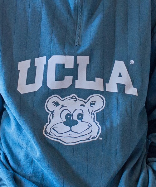 UCLA（ユーシーエルエー）の「『UCLA/ユーシーエルエー』ロゴ入りハーフZIPトレーナー（スウェット・メンズ・ブルー/アッシュ/グリーン/ネイビー・L/M）」の21枚目の写真