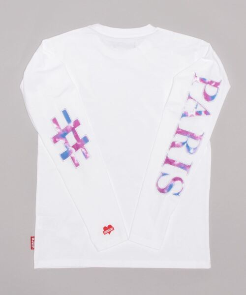 LUXE/R(ラグジュ)の「(RM)【ユニセックス】【LUXE/R】モノグラム ビッグ ロゴ タイダイ ワッペン 長袖 Tシャツ(Tシャツ/カットソー・メンズ・ホワイト/グレー/ブラック・MEDIUM/LARGE)」の5枚目の写真