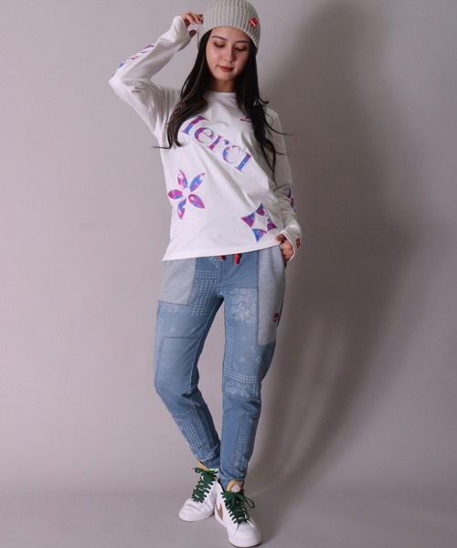 LUXE/R(ラグジュ)の「(RM)【ユニセックス】【LUXE/R】モノグラム ビッグ ロゴ タイダイ ワッペン 長袖 Tシャツ(Tシャツ/カットソー・メンズ・ホワイト/グレー/ブラック・MEDIUM/LARGE)」の9枚目の写真