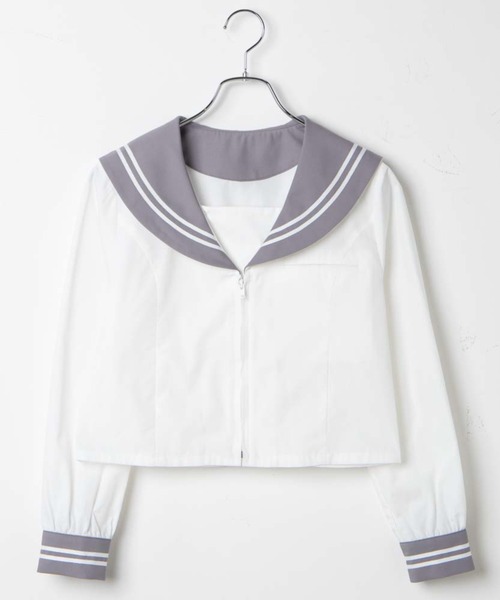 WEGO（ウィゴー）の「WEGO/セーラーシャツ（シャツ/ブラウス・レディース・ネイビー/グレー・MEDIUM/LARGE）」の4枚目の写真