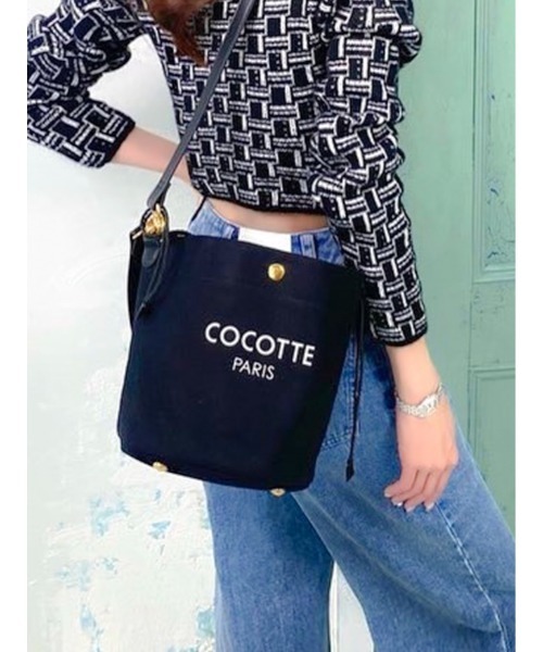 Soir,5 COCOTTE PARIS(ソワールイブニングココットパリ)の「Canvas Bucket bag(ハンドバッグ・レディース・ホワイト/キャメル/ブラック・FREE)」の2枚目の写真