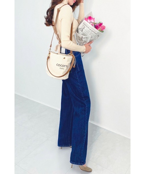 Soir,5 COCOTTE PARIS(ソワールイブニングココットパリ)の「Canvas Bucket bag(ハンドバッグ・レディース・ホワイト/キャメル/ブラック・FREE)」の21枚目の写真