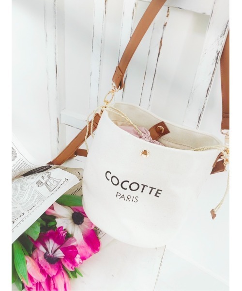 Soir,5 COCOTTE PARIS(ソワールイブニングココットパリ)の「Canvas Bucket bag(ハンドバッグ・レディース・ホワイト/キャメル/ブラック・FREE)」の7枚目の写真