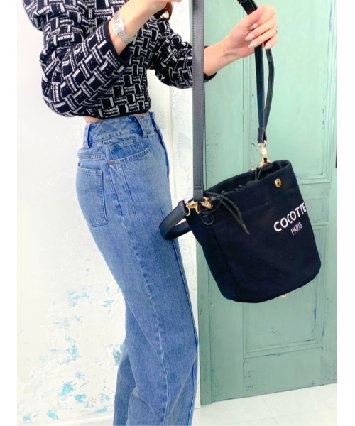 Soir,5 COCOTTE PARIS(ソワールイブニングココットパリ)の「Canvas Bucket bag(ハンドバッグ・レディース・ホワイト/キャメル/ブラック・FREE)」の9枚目の写真