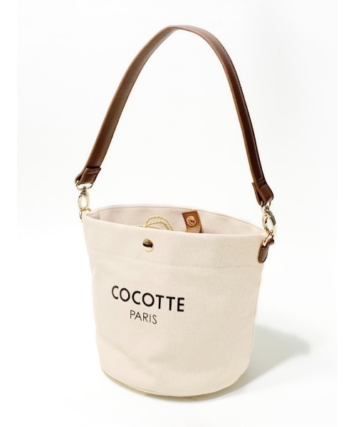 Soir,5 COCOTTE PARIS(ソワールイブニングココットパリ)の「Canvas Bucket bag(ハンドバッグ・レディース・ホワイト/キャメル/ブラック・FREE)」の11枚目の写真