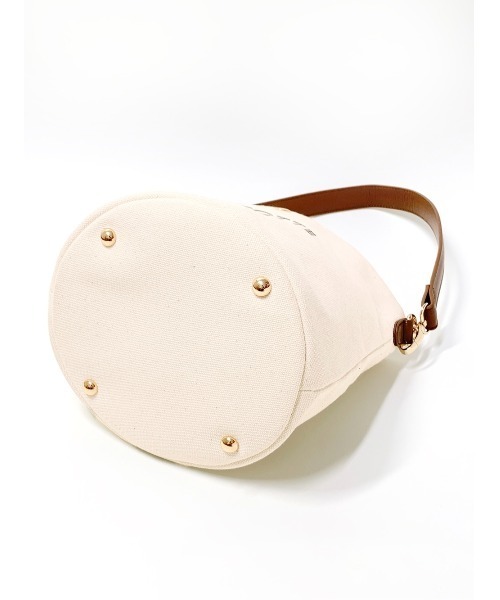 Soir,5 COCOTTE PARIS(ソワールイブニングココットパリ)の「Canvas Bucket bag(ハンドバッグ・レディース・ホワイト/キャメル/ブラック・FREE)」の14枚目の写真