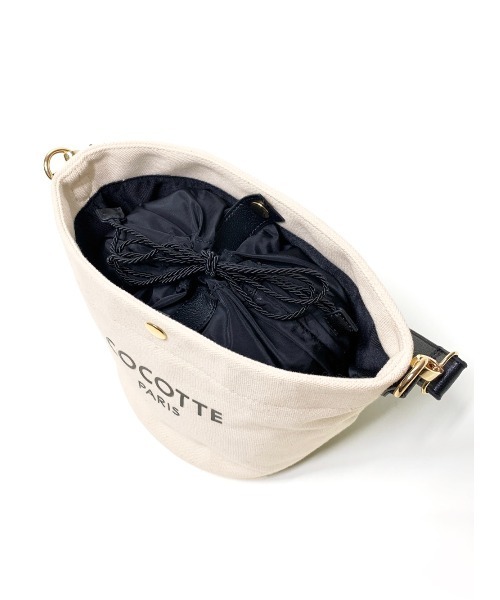Soir,5 COCOTTE PARIS(ソワールイブニングココットパリ)の「Canvas Bucket bag(ハンドバッグ・レディース・ホワイト/キャメル/ブラック・FREE)」の20枚目の写真