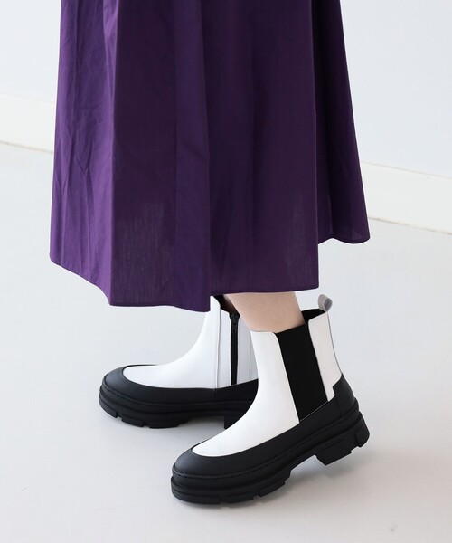 Ray BEAMS（レイビームス）の「REMME / サイドゴア ジップ ブーツ（ブーツ・レディース・ブラック/ホワイト・36/37/38/39）」の5枚目の写真