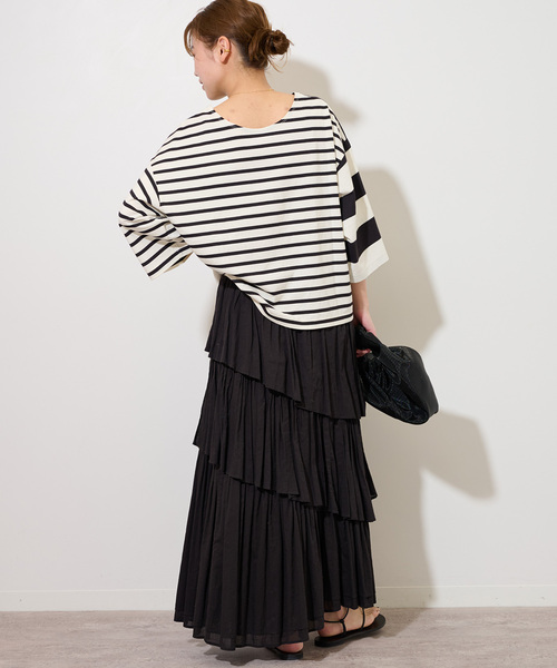 JOURNAL STANDARD relume(ジャーナルスタンダード レリューム)の「《追加》コットンボイルレイヤードスカート(スカート・レディース・チャコールグレー/ブラック・FREE)」の6枚目の写真