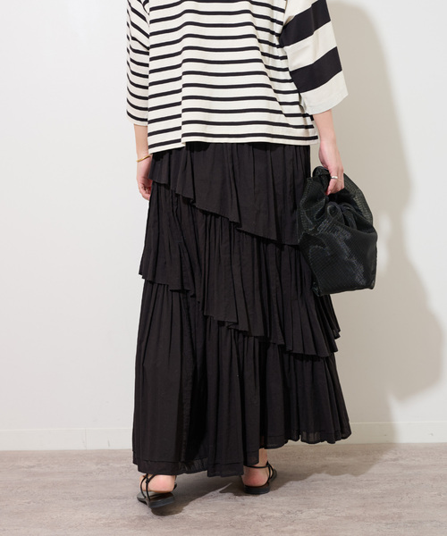 JOURNAL STANDARD relume(ジャーナルスタンダード レリューム)の「《追加》コットンボイルレイヤードスカート(スカート・レディース・チャコールグレー/ブラック・FREE)」の9枚目の写真