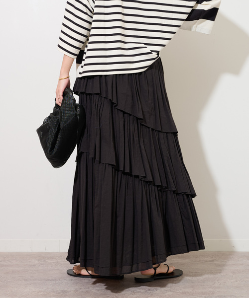 JOURNAL STANDARD relume(ジャーナルスタンダード レリューム)の「《追加》コットンボイルレイヤードスカート(スカート・レディース・チャコールグレー/ブラック・FREE)」の10枚目の写真