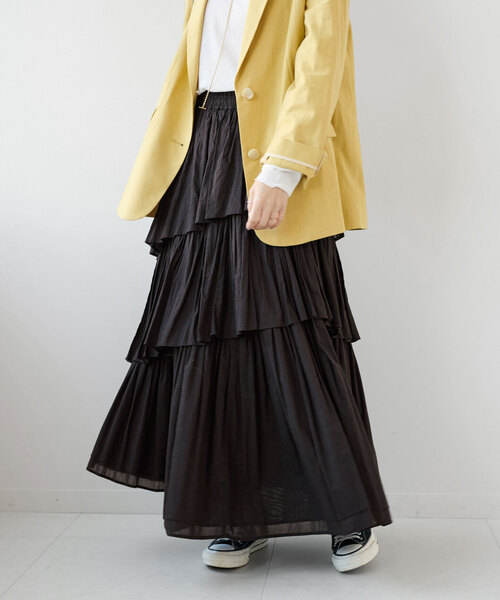 JOURNAL STANDARD relume(ジャーナルスタンダード レリューム)の「《追加》コットンボイルレイヤードスカート(スカート・レディース・チャコールグレー/ブラック・FREE)」の17枚目の写真