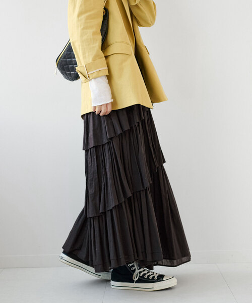 JOURNAL STANDARD relume(ジャーナルスタンダード レリューム)の「《追加》コットンボイルレイヤードスカート(スカート・レディース・チャコールグレー/ブラック・FREE)」の20枚目の写真