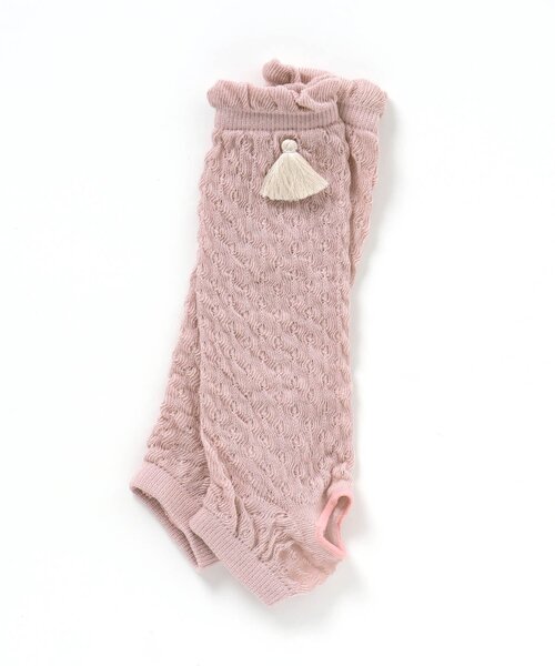 apres les cours（アプレレクール）の「くしゅくしゅトレンカ（レッグウォーマー・キッズ・ピンク/アイボリー・90）」の2枚目の写真