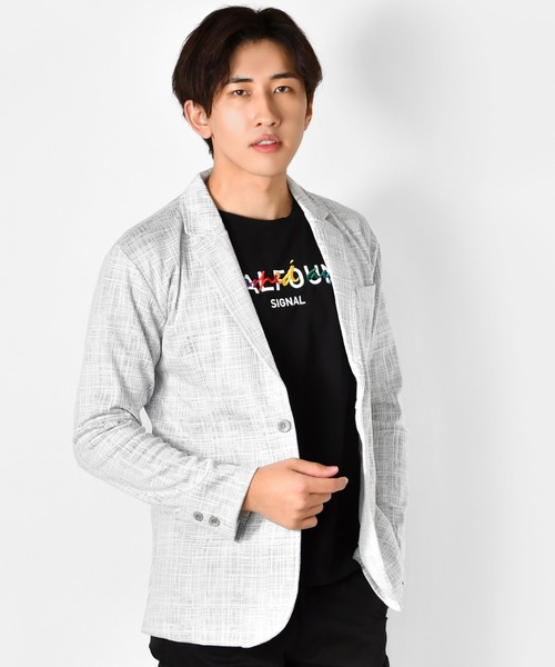 EVOLUTION(エボリューション)の「着心地の良いジャケット セットアップ(テーラードジャケット・メンズ・ブラック/ライトグレー・X-LARGE/MEDIUM/LARGE)」の1枚目の写真