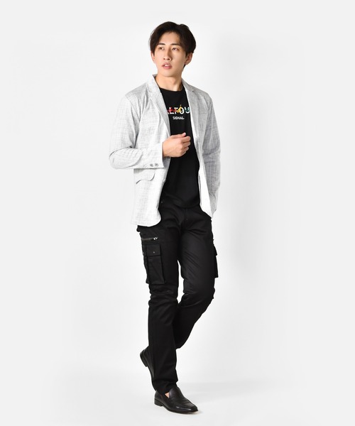 EVOLUTION(エボリューション)の「着心地の良いジャケット セットアップ(テーラードジャケット・メンズ・ブラック/ライトグレー・X-LARGE/MEDIUM/LARGE)」の5枚目の写真
