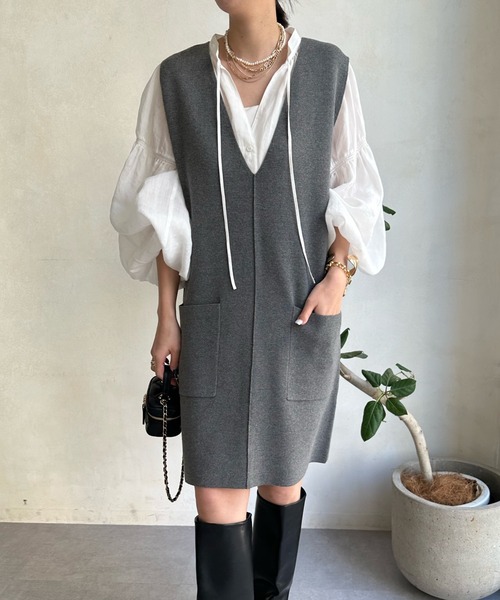 DouDou（ドゥドゥ）の「【WEB限定】ミラノリブチュニックワンピース  