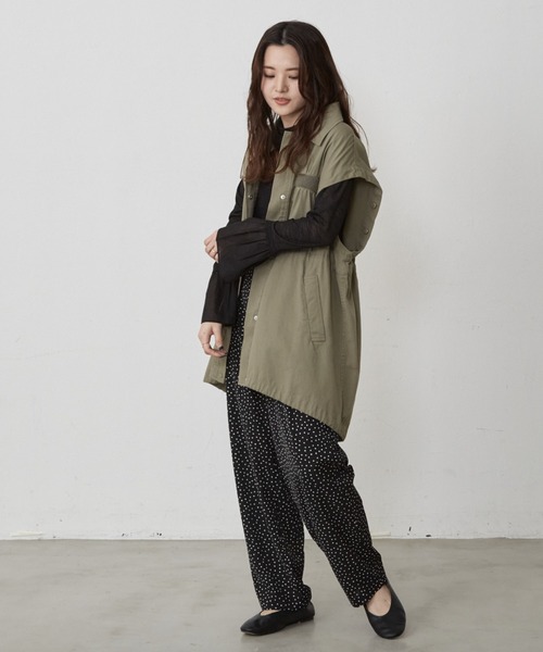 Shelly island（シェリーアイランド）の「袖フレアシアーカットソー（Tシャツ/カットソー・レディース・ホワイト/ブラック・FREE）」の10枚目の写真