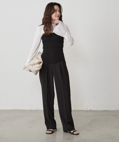 Shelly island（シェリーアイランド）の「袖フレアシアーカットソー（Tシャツ/カットソー・レディース・ホワイト/ブラック・FREE）」の15枚目の写真