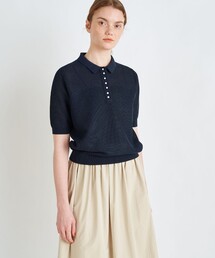 【おまとめ2点】Ballsey パール　サマーニット、パールメッシュ　ワンピース BALLSEY（ボールジィ）の「パールメッシュコンビ ポロカラープル