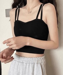 ⭐︎美品⭐︎カップインキャミソール　ブラトップ　ブラック　ストラップ付き M Amazon | [ウイング/ワコール] カップ付きキャミソール ラク