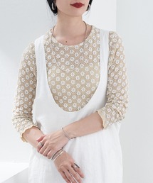 SHENERY | シャーリングフラワーカットソー(Tシャツ/カットソー)