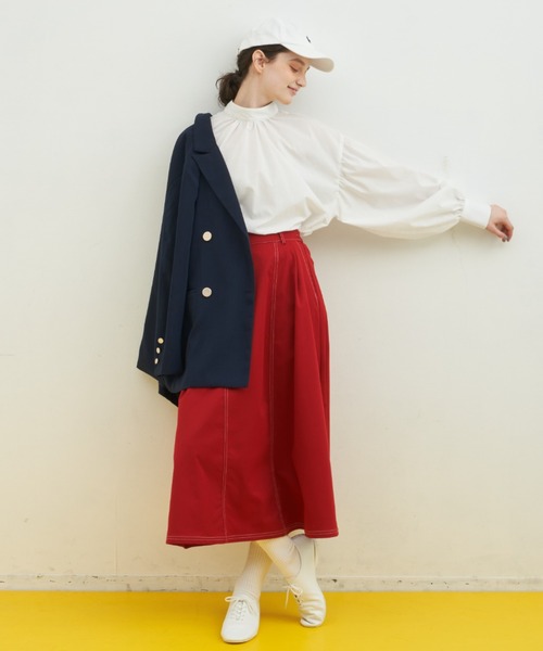 MERLOT（メルロー）の「【シワになりにくい】バックリボンハイネック袖ボリュームブラウス（シャツ/ブラウス・レディース・ブラック/ホワイト・FREE）」の19枚目の写真