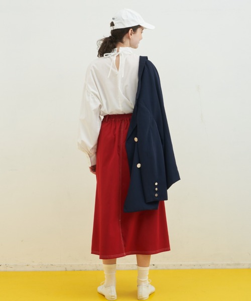 MERLOT（メルロー）の「【シワになりにくい】バックリボンハイネック袖ボリュームブラウス（シャツ/ブラウス・レディース・ブラック/ホワイト・FREE）」の22枚目の写真