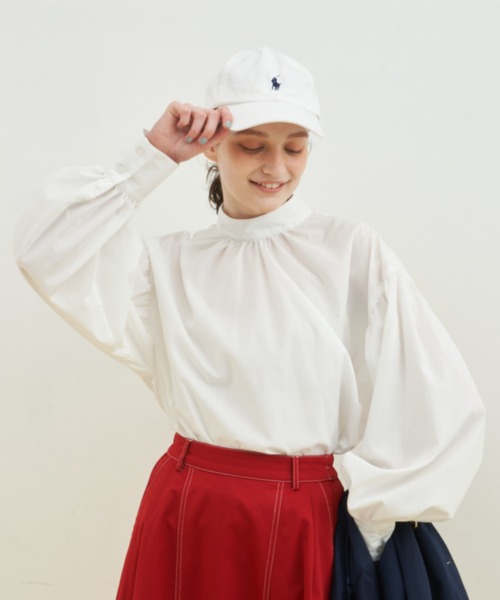 MERLOT（メルロー）の「【シワになりにくい】バックリボンハイネック袖ボリュームブラウス（シャツ/ブラウス・レディース・ブラック/ホワイト・FREE）」の13枚目の写真