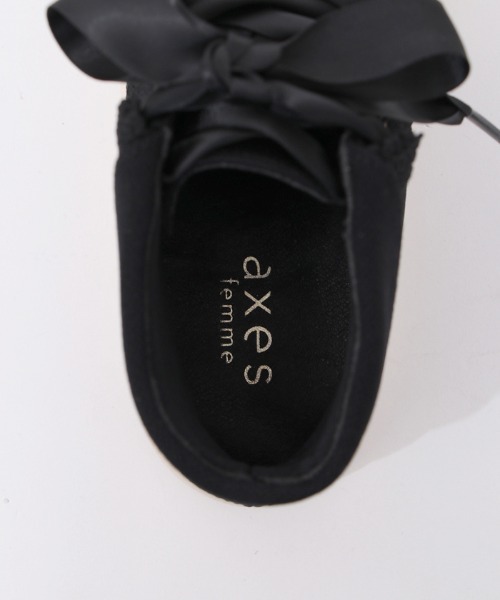 axes femme（アクシーズファム）の「折り返しレーススニーカー（スニーカー・レディース・ブラック/ピンク/キナリ・LARGE/MEDIUM）」の14枚目の写真