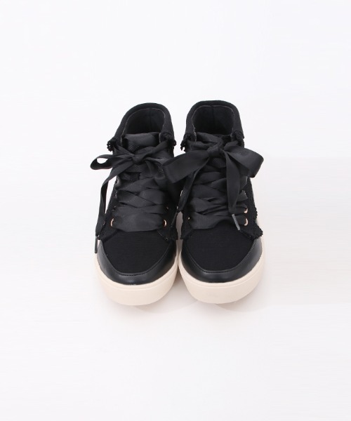 axes femme（アクシーズファム）の「折り返しレーススニーカー（スニーカー・レディース・ブラック/ピンク/キナリ・LARGE/MEDIUM）」の12枚目の写真