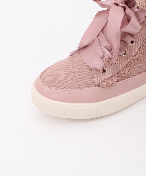 axes femme（アクシーズファム）の「折り返しレーススニーカー（スニーカー・レディース・ブラック/ピンク/キナリ・LARGE/MEDIUM）」の9枚目の写真