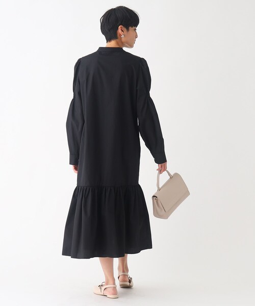 OPAQUE.CLIP ベージュ スリーブ付き ワンピース 定価　8.800円 OPAQUE.CLIP（オペークドットクリップ）の「◇シャーリング