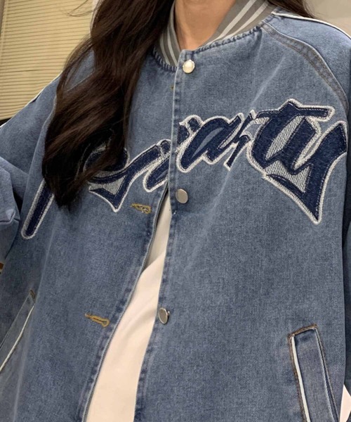 NANEA（ナネア）の「デニムビッグスタジャン　ブルゾン（デニムジャケット・レディース・インディゴブルー・ONE SIZE）」の12枚目の写真