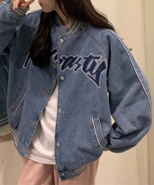 NANEA（ナネア）の「デニムビッグスタジャン　ブルゾン（デニムジャケット・レディース・インディゴブルー・ONE SIZE）」の11枚目の写真