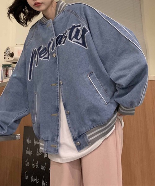 NANEA（ナネア）の「デニムビッグスタジャン　ブルゾン（デニムジャケット・レディース・インディゴブルー・ONE SIZE）」の14枚目の写真