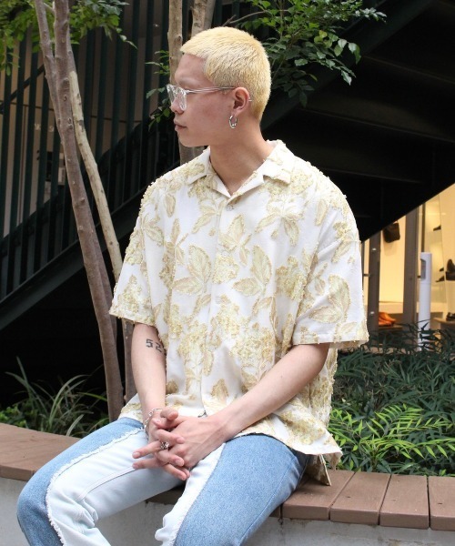 DANKE SCHON（ダンケシェーン）の「Dankeschon/ダンケシェーン/PulimuraCut JQ Shirts（シャツ/ブラウス・メンズ・グリーン/ブラック/ホワイト/ベージュ・F）」の6枚目の写真